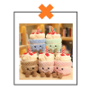 Kawaii knuffel cupcake lichtroze